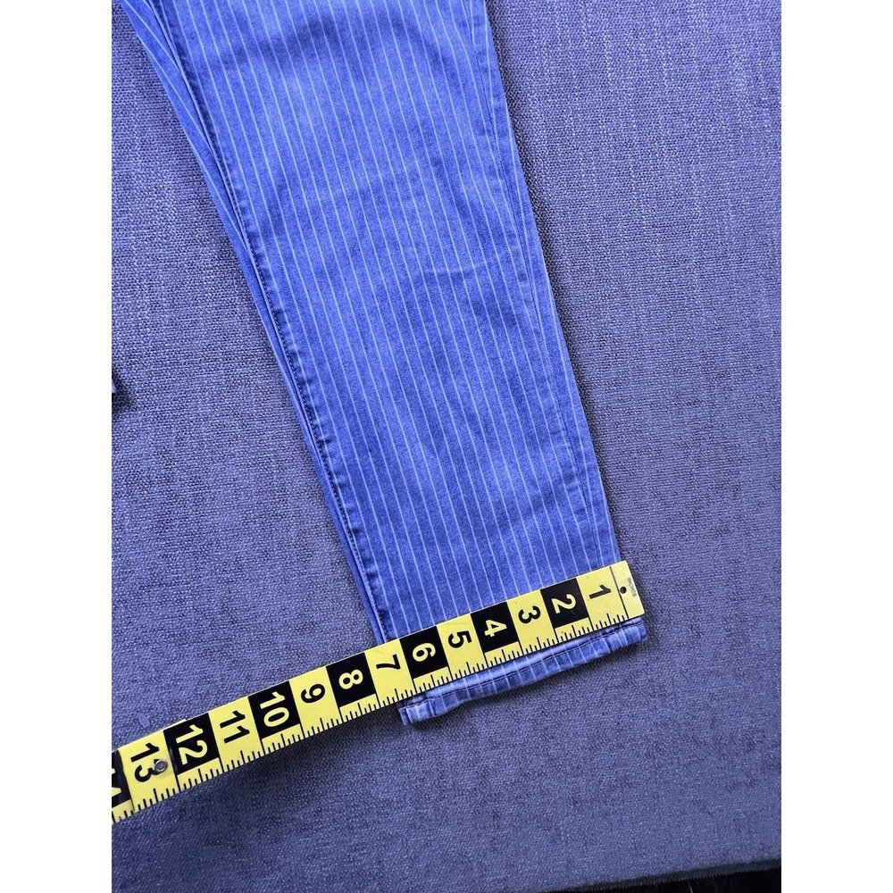 Rock & Roll‎ Jeans Women's 27x25 Straight Cropped Blue Pinstriped Stretch NWT - Picture 11 of 15